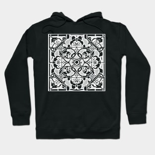 Abstract Symmetrical Lattice Print - Crimson Aesthetic Hoodie